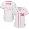 2017 Women New York Yankees #42 Mariano Rivera white majestic mlb jersey