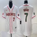 2023 World Cup Mexico #7 Julio Urias white majestic baseball jerseys 42