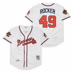 Atlanta Braves #49 John Pocker gray throwback baseball Jerseys