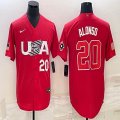 2023 World Cup #20 Pete Alonso red USA majestic baseball jerseys 03