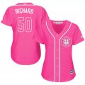 2017 Women Houston Astros #50 J. R. Richard pink majestic mlb jersey