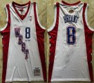 Nike Los Angeless Lakers 8 Kobe Bryant white red throwback nba basketball All Stat jerseys-LC