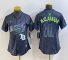 Women Nike Tampa Bay Rays #18 Shane McClanahan black majestic baseball jersey city version 03