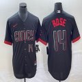 Nike Cincinnati Reds #14 Pete Rose black majestic baseball jerseys Joint name-BD 03