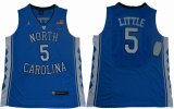 North Carolina #5 Nassir Little V Neck blue College Basketball Jersey-HJ