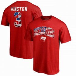 Jameis Winston Tampa Bay Buccaneers NFL Pro Line by Fanatics Branded Banner Wave Name & Number T-Shirt - Red