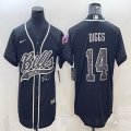 Nike Buffalo Bills #14 Stefon Diggs black baseball jerseys Joint name Reflective version-BD