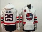 Winnipeg Jets Jersey #29 Patrik Laine white ice hockey Hooded Sweatshirt