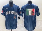 2023 World Cup Mexico blank blue majestic baseball jerseys-BD 11