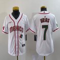 Youth 2023 World Cup Mexico #7 Julio Urias white majestic baseball jerseys 13