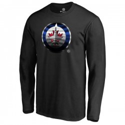 Men\'s Winnipeg Jets Fanatics Branded Black Midnight Mascot Long Sleeve T-Shirt