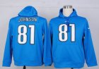 Nike Detroit Lions Calvin Johnson 81 Blue nfl Hooded Sweatshirt