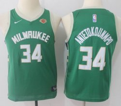 Youth Nike Milwaukee Bucks 34# Giannis Antetokounmpo green nba Jersey