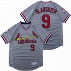 St Louis Cardinals #9 Slaughjer Gray Flexbase Authentic Collection Jersey-SG