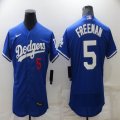 Los Angeles Dodgers #5 Freddie Freeman blue Flexbase Authentic Collection Jersey