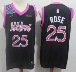 Minnesota Timberwolves #25 Derrick Rose black nike new nba jersey-S8