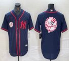 Nike New York Yankees blank blue MLB baseball Jersey Joint name big logo -BD 20