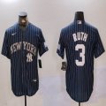 Nike New York Yankees #3 Babe Ruth dark blue majestic baseball Jersey Joint name