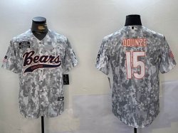 Chicago Bears 15# Rome Odunze Nike Arctic Camo 2024 Salute to Service Limited Jerseys Joint name-BD