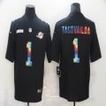 Nike Miami Dolphins #1 Tua Tagovailoa black Color Rush Limited Jersey Rainbow version-BD