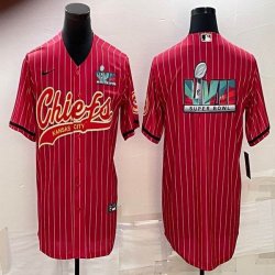 2023 NFL Super Bowl Nike Kansas City Chiefs blank red baseball jerseys Joint name-BD 02