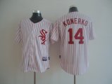 MLB Jerseys Chicago White Sox #14 Paul Konerko White red strip