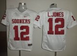 ncaa Oklahoma Sooners Landy Jones 12 white jersey