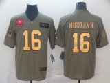 San Francisco 49ers #16 Joe Montana green gold Nike Camo 2019 Salute to Service Retired Limited Jersey