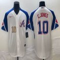 Nike Anaheim Angels #10 Chipper Jones white blue majestic baseball city version 01