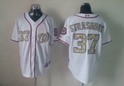 MLB Washington National 37 STRASBURG white camo Jerseys