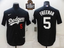 Los Angeles Dodgers #5 Freddie Freeman black majestic baseball Jerseys-BD 02