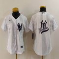 Women Nike Yankees blank white MLB baseball Jersey -BD 09