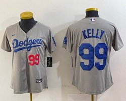 Youth Los Angeles Dodgers #99 Kelly Nike gray majestic baseball Jersey-BD 03