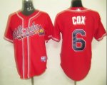 Atlanta Braves 6 Cox Red MLB Jersey