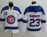 Chicago Cubs #23 Ryne Sandberg white MLB baseball Hooded Sweatshirt