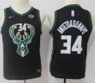 Youth Nike Milwaukee Bucks 34# Giannis Antetokounmpo black nba Jersey