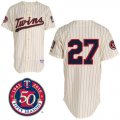 Minnesota Twins 27# cream MLB Jerseys