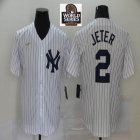 Nike New York Yankees 2# Derek Jeter White majestic baseball Jersey-BD