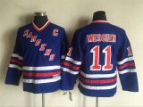 New York Rangers #11 Mark Messier Blue youth ice hockey Jersey