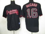 MLB Atlanta Braves 16 Mccann Black Fashion Jerseys