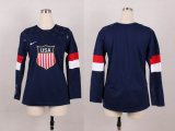 2014 NHL United States team blue blank women hockey jerseys