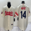 Nike Los Angeles Angels #14 Tyler Wade beige majestic baseball Jersey