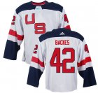 United States 2016 World Cup #42 David Backes white Hockey jerseys