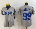 Women Los Angeles Dodgers #99 Kelly Nike gray majestic baseball Jersey-BD