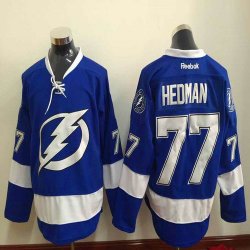 Tampa Bay Lightning #77 Victor Hedman blue hockey jerseys