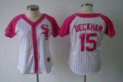 Chicago White Sox 15# Gordon Beckham women white jersey