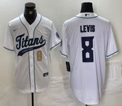 Nike Titans #8 Will Levis white baseball jersey Joint Name 01