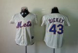 New York Mets DICKEY 43 white stripe women mlb jersey