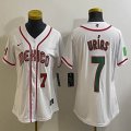 Women 2023 World Cup Mexico #7 Julio Urias white majestic baseball jerseys 01