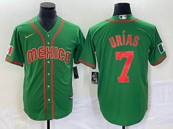 2023 World Cup Mexico #7 Julio Urias green red majestic baseball jerseys 129